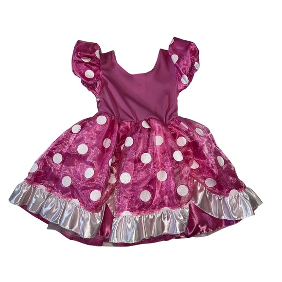 Disney Minnie Mouse Pink Polka Dot Costume‎ Dress Girls Size 2 Up to 92cm - Picture 4 of 5